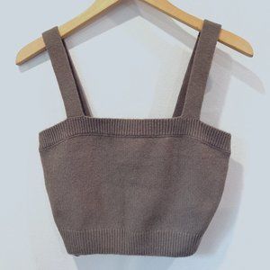 H&M Knit Crop Top Brown Size M